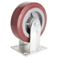 ProSource JC-P05 Rigid Caster, 6 in Dia Wheel, 2 in W Wheel, PU Wheel, Gray, 500 lb, Steel Housing Material