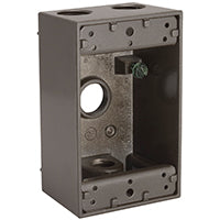 HUBBELL 5321-2 Weatherproof Box, 4 -Outlet, 1 -Gang, Aluminum, Bronze, Powder-Coated