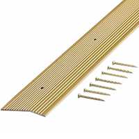 M-D 79244 Carpet Trim, 36 in L, 2 in W, Fluted Surface, Aluminum, Satin Brass