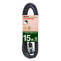 CORD EXT OUTDOOR 16/3X15FT BLK