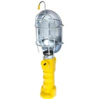 PowerZone ORTL010625 Work Light with Metal Guard and Single Outlet, 12 A, 25 ft L Cord, Yellow