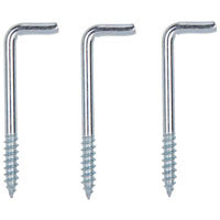 ProSource Screw Hook, 5/8 in Opening, 5.3 mm Thread, 2-5/8 in L, Steel, Zinc