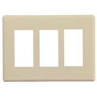 Arrow Hart PJS PJS263V Wallplate, 4.87 in L, 6-3/4 in W, 3 -Gang, Polycarbonate, Ivory, High-Gloss