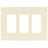 Eaton Cooper Wiring PJS PJS263LA Wallplate, 4.87 in L, 6-3/4 in W, 3 -Gang, Polycarbonate, Light Almond