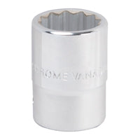 Vulcan MT-SM6026 Drive Socket, 26 mm Socket, 3/4 in Drive, 12-Point, Chrome Vanadium Steel, Chrome