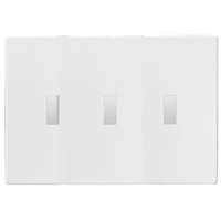 Eaton Wiring Devices PJS3W Wallplate, 4-7/8 in L, 6-3/4 in W, 3 -Gang, Polycarbonate, White, High-Gloss