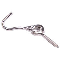 ProSource LR-404S-PS Hammock Hook, 1-1/4 in Opening, Stainless Steel, Silver, Stainless Steel