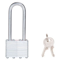 ProSource Padlock, Keyed Alike Key, Long Shackle, 9/32 (7.1) in (mm) Dia Shackle, 3 (77) in (mm) H Shackle