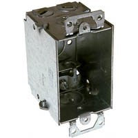 RACO 518/8518 Switch Box, 1 -Gang, 5 -Knockout, 1/2 in Knockout, Steel, Gray, Galvanized, Screw Mounting