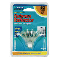 Feit Electric BPEXT Halogen Bulb, 50 W, GU5.3 Lamp Base, MR16 Lamp, 3000 K Color Temp, 3000 hr Average Life