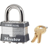 Master Lock 1KA 2174 Padlock, Keyed Alike Key, Open Shackle, 5/16 in Dia Shackle, 15/16 in H Shackle, Steel Shackle