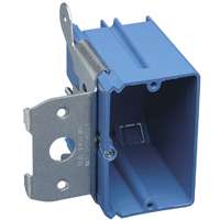 Carlon B121ADJ New Work Outlet Box, 1 -Gang, PVC, Blue, Bracket Mounting