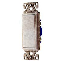 Eaton Wiring Devices 7500 7513W-BOX Rocker Switch, 15 A, 120/277 V, 3-Way, Lead Wire Terminal, White