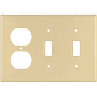 WALL PLATE 3 GANG 2TGL WHT 1PK