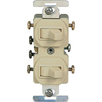 Eaton Wiring Devices 276V-BOX Combination Toggle Switch, 15 A, 120/277 V, Screw Terminal, Steel Housing Material