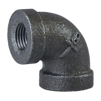 Prosource B90 6 Pipe Elbow, 1/8 in, FIP, 90 deg Angle, Malleable Iron, SCH 40 Schedule, 300 psi Pressure