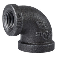 Prosource B90R 15X10 Reducing Pipe Elbow, 1/2 x 3/8 in, FIP, 90 deg Angle, Malleable Iron, SCH 40 Schedule