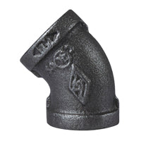 Prosource 4-1/2B Pipe Elbow, 1/2 in, FIP, 45 deg Angle, Malleable Iron, SCH 40 Schedule, 300 psi Pressure