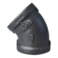 Prosource 4-1-1/4B Pipe Elbow, 1-1/4 in, FIP, 45 deg Angle, Malleable Iron, SCH 40 Schedule, 300 psi Pressure