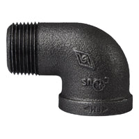 Prosource 6-1B Street Pipe Elbow, 1 in, FIP x MIP, 90 deg Angle, Malleable Iron, SCH 40 Schedule, 300 psi Pressure