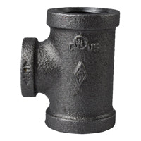 Prosource B130R 25X20X15 Pipe Tee, 1/2 x 1 x 3/4 in, Threaded, Malleable Iron, SCH 40 Schedule, 300 PSI Pressure