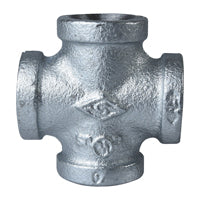 ProSource 0745 Pipe Cross, 1/2 in, Female, Malleable Iron, 40 Schedule, 300 psi Pressure